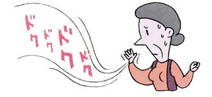 イラスト：脈拍がバラバラでしかも早く打つ