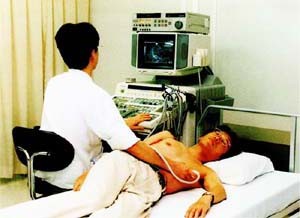 写真5:超音波エコーの様子
