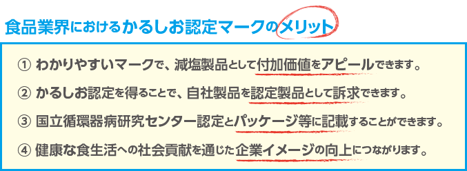 食品業界におけるかるしお認定マークのメリット